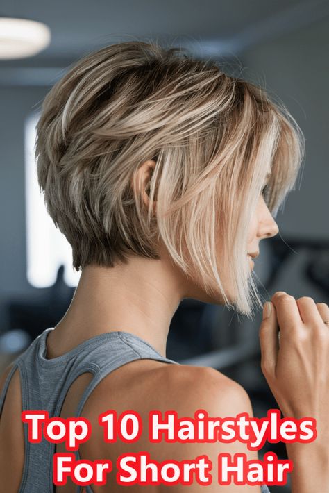 Top 10 Short Hairstyles That Will Turn Heads - beauticiandaily.com Air Dry Short Hairstyles, Pixie Bob Haircut Back View, Women’s Short Hairstyles For Thick Hair, Short Hairstyle Women Back View, Hairstyle Aesthetic Short, Short Hairstyle Anime, Teased Short Hair, Short Hairstyle Asian, Mom Hairstyles Short