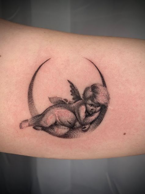 Eve Tattoo, Texas Tattoos, Cherub Tattoo, Sternum Tattoo, Texas Artist, Ink Master, Realism Tattoo, Sleeve Tattoos For Women, Moon Tattoo