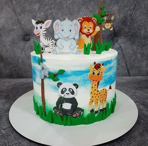 Zoo Theme Birthday Cake, Cricket Birthday Cake, Zoo Cake, Jungle Theme Cakes, Cake Designs For Boy, Fairy Birthday Cake, Cake Designs For Kids, 12th Birthday Cake, Safari Cakes