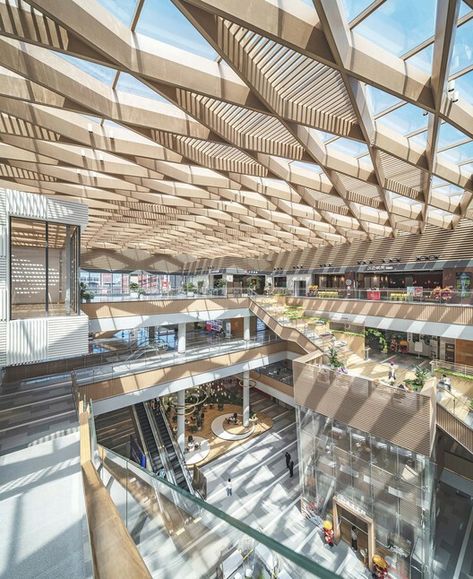 Shopping Mall Interior, Architecture Journal, Mall Facade, Shopping Mall Design, Skylight Design, Shopping Mall Architecture, Home Greenhouse, Conceptual Architecture, Mall Design