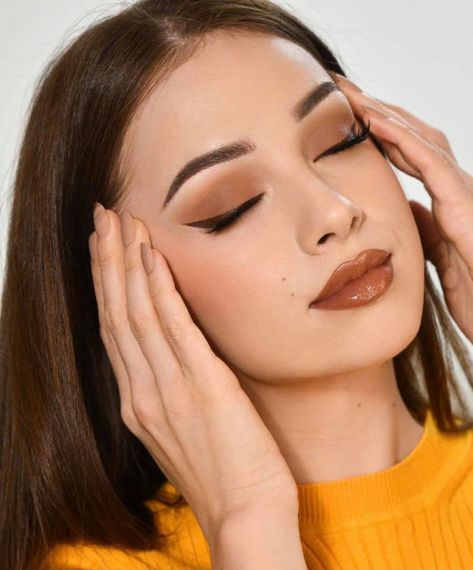 Bride Makeup Asian, Denitslava Makeup, Everyday Makeup Looks, Brown Makeup Looks, Matte Eye Makeup, Simple Everyday Makeup, Office Makeup, Morning Makeup, Work Makeup