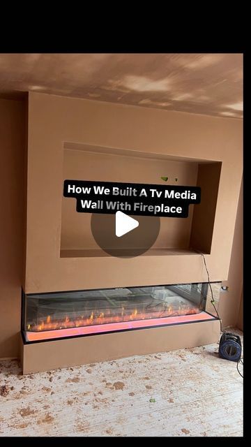 Media Wall Step By Step, Tv Wall Decor Aesthetic, Media Wall With Panelling Either Side, Curved Media Wall, Tiled Media Wall, Diy Built In Tv Wall Unit, Simple Media Wall Design, Fireplace Modern Design Tv Walls, Media Wall Next To Door