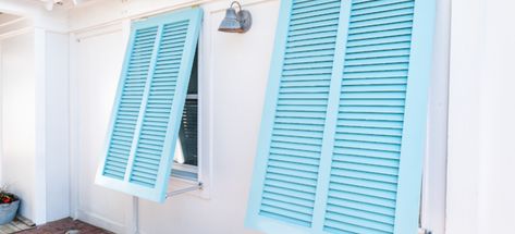 Bermuda Shutters, Florida Beach Homes, Tropical Homes, Accordion Shutters, Bahama Shutters, Outdoor Shutters, Diy Exterior, Diy Shutters, Outdoor Barn Lighting