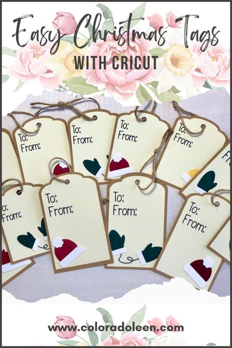 Join me over on the blog as I share my Easy Christmas Gift Tags! They are so adorable you can use them for any winter gift giving event! Christmas Gift Tags Cricut Free Svg, Cricut Joy Gift Tags, Cricut Christmas Tags, Easy Christmas Tags, Cricut Christmas Gift Tags, Cricut Gift Tags, Gift Tags Cricut, Homemade Christmas Gift Tags, Diy Gift Bags