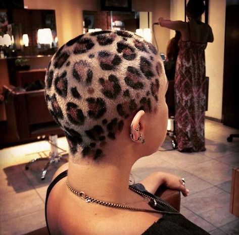 Cheetah Print Hair, Shaved Head Designs, Buzzed Hair, Shaved Hair Designs, Leopard Print Hair, Leopard Hair, Men Hair Color, Extreme Hair, Bald Hair