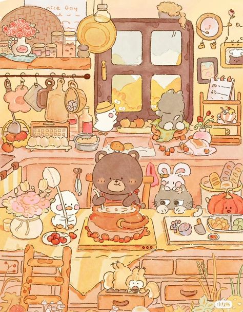 Cool Wallpapers Drawings, Anime Foods, 귀여운 음식 그림, 동화 삽화, Doodles Drawings, Kawaii Illustration, Cute Food Drawings, Hello Kitty Drawing, Cute Pastel Wallpaper