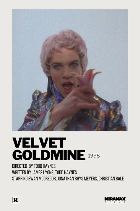 Polaroid Movie Poster, Velvet Goldmine, Todd Haynes, Jonathan Rhys Meyers, Movie Poster Wall, Ewan Mcgregor, Christian Bale, Movie List, Movie Poster