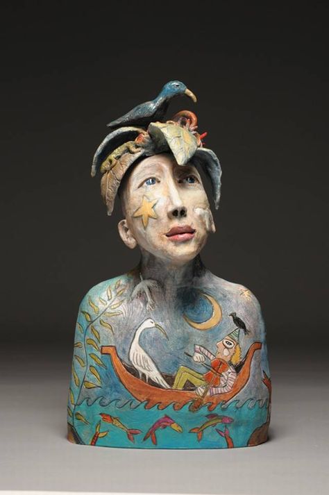 Ceramic Sculpture Artists, Ceramic Sculpture Figurative, Sculpture Head, Sculptures Céramiques, Bust Sculpture, Philadelphia Museum Of Art, Ceramic Figures, Pottery Sculpture, Clay Art Projects