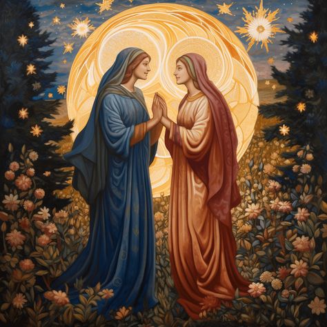 The Visitation Of Mary To Elizabeth, Advent Art, The Visitation, Mercy Seat, Blessed Mother Statue, Saint Elizabeth, Blessed Mary, Images Of Mary, Don Bosco