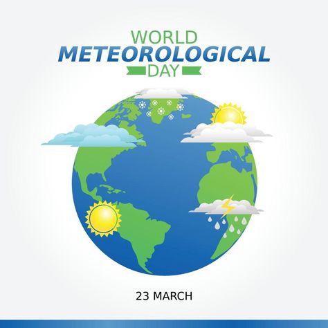 world meteorological day vector illustration World Meteorological Day, Poster Series, Climate Action, Jumma Mubarak, International Day, Hindu Art, Earth Science, Vector Art, Vector Free