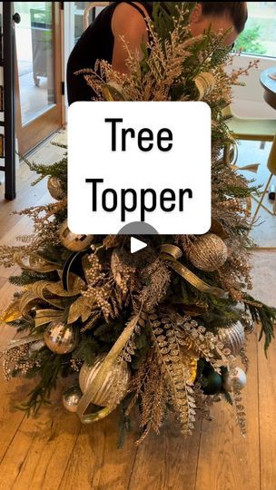 Christmas Tree Topper | Christmas Tree Topper | By Designs by Dylan | Facebook Tree Toppers For Pencil Trees, Ideas For Tree Toppers, Creative Tree Toppers, Unique Tree Topper Ideas, Christmas Tree Topper Ideas 2024, Elegant Christmas Tree Toppers Ideas, Tree Toppers Christmas Diy, Tree Toppers Christmas Unique, Christmas Tree Topper Ideas