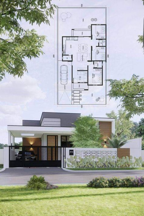 Small House Design Exterior, Modern Bungalow House, House Floor Design, Building House Plans Designs, Building Plans House, House Plan Gallery, Modern House Facades, House Arch Design, House Construction Plan