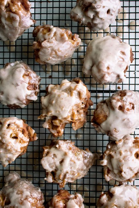 Maple Glaze Recipe, Homemade Apple Fritters, The Original Dish, Apple Fritter, Batter Mix, Midday Snack, Diced Apples, Fritter Recipes, Apple Fritters