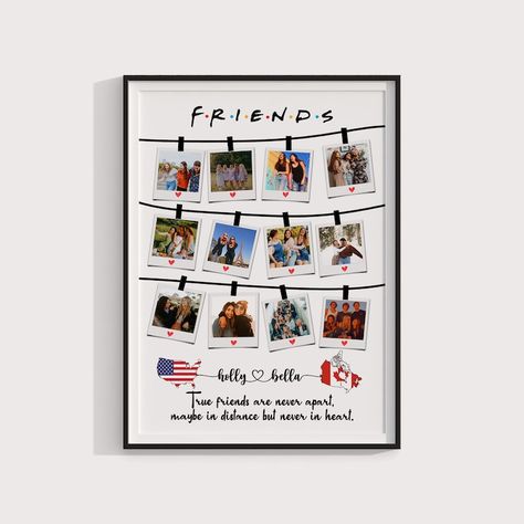 Friends Photo Collage, Frames Ideas, Best Fiends, Long Distance Friendship Gifts, Photos Bff, Collage Foto, Ideas Regalos, Photo Collage Gift, Personalised Gifts Diy