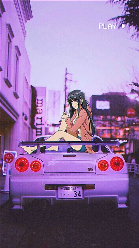 JDM Anime Wallpaper Car And Girl Wallpaper, Wallpaper Jdm, Anime Jdm, Cars Anime, Girl Driving, Car Anime, Orochimaru Wallpapers, Dual Personality, Jdm Girls