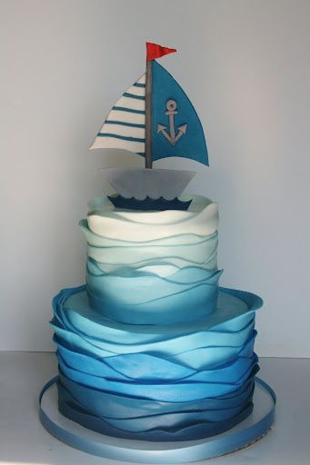 Fantastic Nautical cake!!!  birthday party, shower... sailboat.  ||  And Everything Sweet Nautical Cake, Gateaux Cake, Nautical Baby Shower, Baby Cakes, Nautical Baby, Nautical Wedding, Cakes For Boys, Love Cake, Fancy Cakes