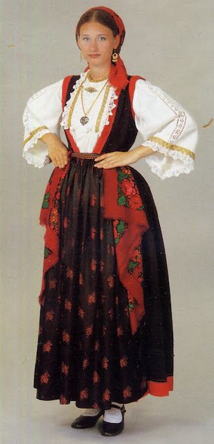 Traditional Costume | Otok Murter Island, Croatia Dalmatian Coast Croatia, Croatian Clothing, Costumes Around The World, Dalmatian Coast, National Clothes, Folk Clothing, National Dress, Folk Dresses, Beautiful Costumes