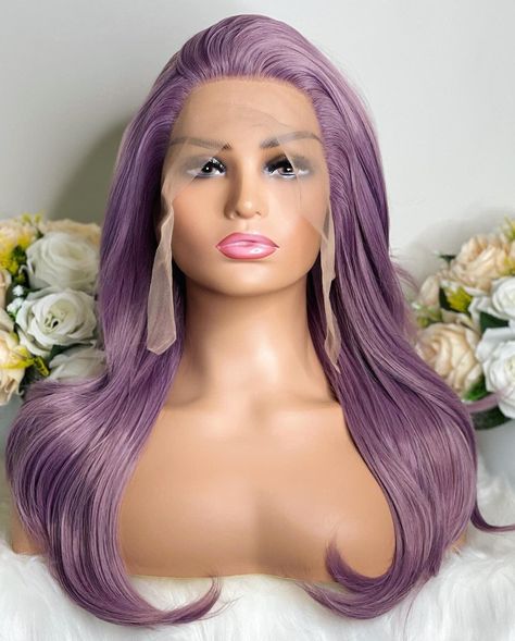 PREMIUM LACE FRONT -Luxury Series / *LIMITED EDITION* - In Stock & Ready To Ship COLOR: PURPLE RAIN STYLE: Ready To Wear/Style Wave (Extra High Density - High Volume Wig) LACE-FRONT: HD Lace-front for a more realistic hairline + also has about 2 inches of parting space on a soft invisible Swiss lace front. It also has a natural contoured hairline. This is the most Natural Lace Front Hairline in the Industry! HAIR QUALITY: It is made from a high quality heat safe synthetic fiber meaning you can use heat tools up to 170c degrees if you wish to take it down and steam it / straighten it / or curl it. DENSITY: It has a high density - meaning the wig has lots of hair and is very full! SECURE CAP FIT: The wig has an adjustable wig cap for a more secure fit. Drag Hair, Lacefront Wig, Drag Wigs, Rainbow Wig, Hair Color Orange, Wig Stand, Queen Hair, Wig Lace, Hair Quality