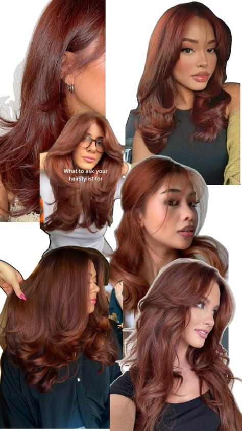 Cinnamon Hair Colors, Cinnamon Hair, Color For Black Hair, Red Hair Inspo, Honey Brown Hair, Brown Hair Inspo, Chocolate Hair, Haircuts Ideas, Hair Inspiration Long