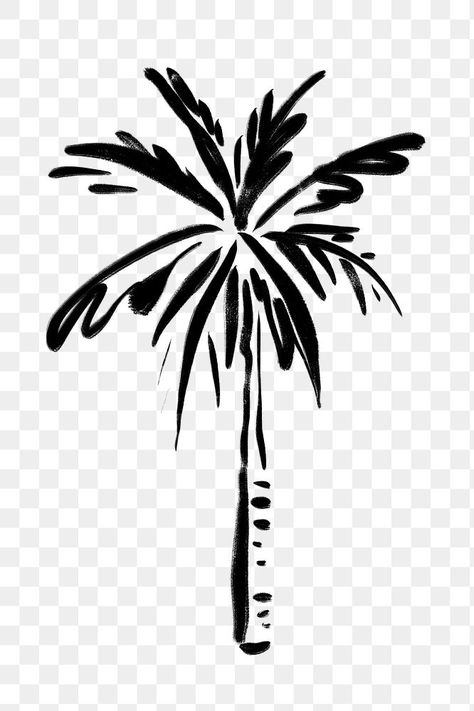 Palm Tree Vector Illustration, Drawings Of Palm Trees, Palm Tree Illustration Design, Palm Tree Graphic Design, Palms Drawing, Palm Sticker, Palm Tree Doodle, Palm Tree Line Art, Palm Sketch