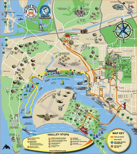 San Diego tourist attractions map San Diego Bucket List, San Diego Map, San Diego Travel Guide, San Diego Attractions, San Diego Skyline, San Diego Vacation, Visit San Diego, San Diego Restaurants, San Diego Travel