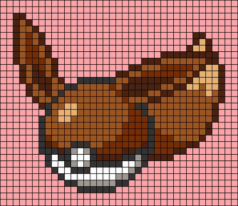 Eevee Pixel Art Grid, Pokeball Cross Stitch Pattern, Pokemon Perler Bead Patterns Eevee, Evee Evolution Pixel Art, Eeveelution Pixel Art, Pokemon Pixle Art, Eevee Pixel Art, Pixel Art Pikachu, Pixelart Anime