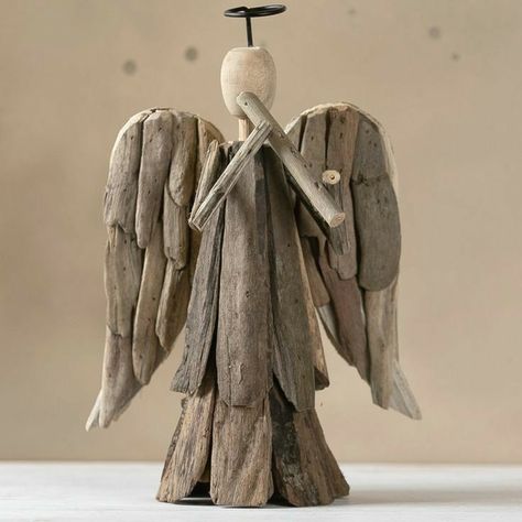 Driftwood Angels, Angel Tree Toppers, Primitive Angels, Driftwood Christmas, Driftwood Wreath, Driftwood Furniture, Driftwood Diy, Forget Her, Craft Projects For Adults