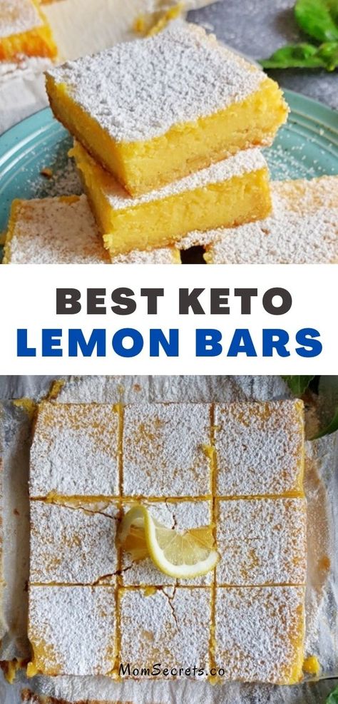 Keto Omg Bars Recipe, Keto Low Carb Desserts Easy, Keto Lemon Squares, Keto Creamy Lemon Squares, Easy Keto Sweet Treats, Low Carb Lemon Desserts Easy, Thm Lemon Desserts, Keto Lemon Desserts Easy, Keto Bar Recipes