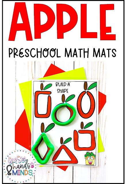 Preschool Apple Math Activities, Preschool Apples Theme, Apple Manipulatives Preschool, Apple Math Activities Preschool, Apple Play Doh Activities, Apple Theme Preschool, Apple Playdough Mats Free Printables, Apples Literacy Preschool, Apple Math Preschool