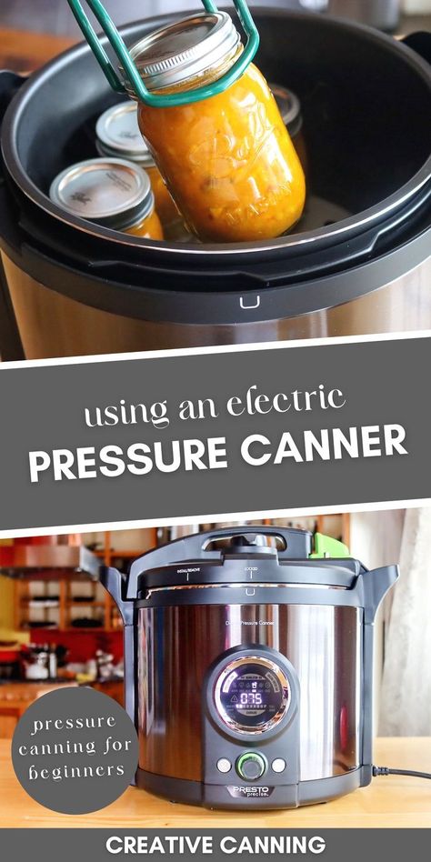 Using an Electric Pressure Canner: Canning Meals in Jars - Preserving food is a great way to make sure you have nutritious meals on-hand. Pressure canning is an easy & safe way to do this, and an electric pressure canner makes the process even easier. Whether you’re new to pressure canning or looking for more efficient ways to stock up, this guide to using an electric pressure canner is a great resource. Learn how to use the equipment and get recipes and tips for canning meals in jars. Pressure Canner Recipes, Meals In Jars, Electric Pressure Canner, Canning Meals, Pressure Canning Meat, Canning Pressure Cooker, Easy Canning, Pressure Canning Recipes, Pressure Cooking Recipes