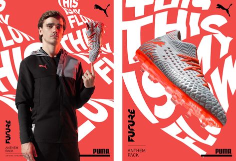 PUMA - This is my flow on Behance Puma Ad, Sports Logo Inspiration, 3d Type, A Typography, Jr Art, Sport Poster Design, Puma Sport, Sports Graphics, Learning Graphic Design