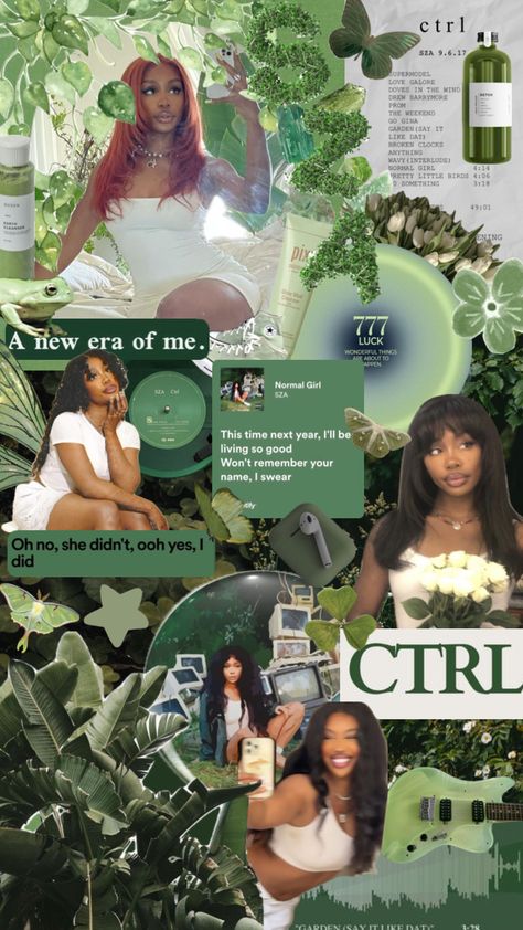 #wallpaper #aesthetic #fyp #collage #sza #green #cleangirl Sza Collage Wallpaper, Sza Songs, Sza Aesthetic, Wind Drawing, Intro To Art, Sza Singer, Cute Images For Wallpaper, Bad Girl Wallpaper, Music Collage