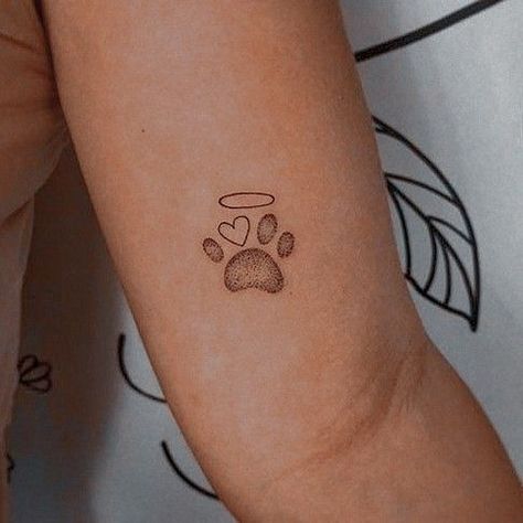 Creative Dog Paw Tattoo, In Memory Tattoos Dog, Yorkshire Terrier Tattoo Minimalist, Small Dog Remembrance Tattoo, Tattoos For Dogs Simple, Dog Remembrance Tattoo Simple, Small Dog Memorial Tattoo, Small Tattoos For Dogs That Passed, Simple Pet Tattoos