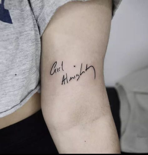 #instagram #tattoo #tattooideas #aesthetic #louistomlinson #harrystyles #onedirection #tattooart Girl Almighty Tattoo, Girl Almighty, Instagram Tattoo, Harry Styles, Tattoo Quotes, Tatting, Art Tattoo, Tattoos, Instagram