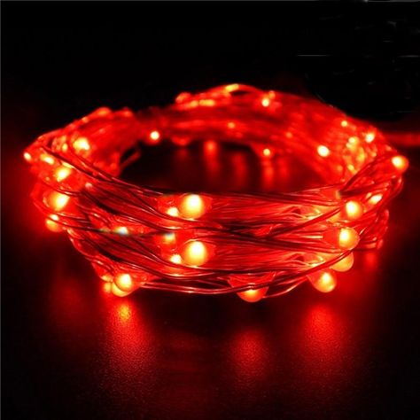 7.5 FT 20 LED Red String Light Lamp Red Fairy Lights, Red String Lights, Wedding Party Centerpieces, Red Fairy, Starry String Lights, Tree Branch Decor, Hanging String Lights, Battery String Lights, Red Led Lights