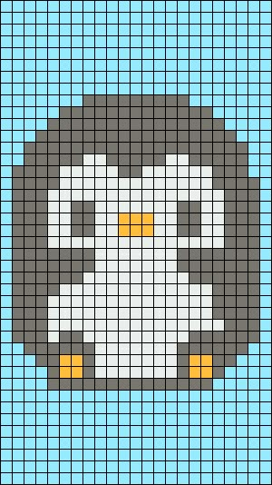 Alpha pattern #138264 | BraceletBook Penguin Grid Pattern, Adorable Pixel Art, Kawaii Pixel Art Grid 32x32, Penguin Perler Bead Patterns, Penguin Alpha Pattern, Car Alpha Pattern, Penguin Perler Beads, Penguin Pixel Art, Big Pixel Art