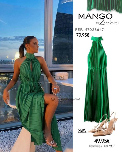 Zaraluxus on Instagram: “💚Mango@ Dress💶79.95€ Shoes 💶49.95€ 📸@bbdenise_ . Follow @zaraluxus for more. . . . #zara #mango #zarainspirations #zarawoman…” Mango Dress, Zara Women, Light Beige, Mango, Casual Outfits, Zara, On Instagram, Instagram