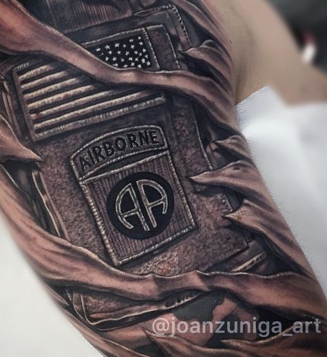 Portfolio | Joan Zuniga Tattoo Female Veteran Tattoo, 101st Airborne Tattoo, Airborne Tattoos, Nc Tattoo, Military Tattoo, Army Tattoos, Biker Tattoos, Military Tattoos, Realistic Tattoo