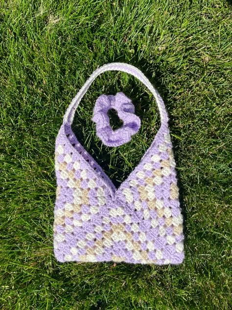 6 Granny Square Bag, Crochet 3 Granny Square Bag, 3 Square Crochet Bag, Crochet Granny Square Shoulder Bag, Bag Crochet Granny Square, Grammy Square Bag, Crochet Bag With Granny Squares, Granny Stitch Bag, Crochet Purse Granny Square