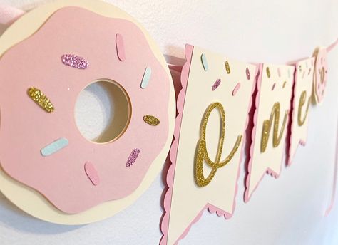 Donut Grow Up First Birthday, Donut First Birthday, Donut Banner, Donut Decor, Donut Theme Party, First Birthday Theme, Donut Themed Birthday Party, Grown Up Parties, Donut Decorations