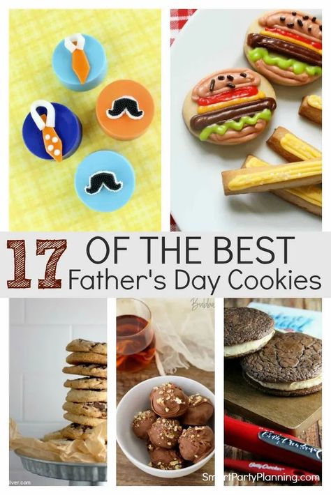 The ultimate selection of Father's day cookies that are simple to make, but will result with a happy dad. These treats would be great to make up as a gift pack, or to hand out for morning or afternoon tea. Selection includes decorated cookies, plus recipes for good old fashioned cookies that dad will simply love. Old Fashioned Cookies, Almond Crescent Cookies, Chocolate Cookie Bars, Dollar Diy, Chewy Molasses Cookies, Potato Chip Cookies, Vegan Peanut Butter Cookies, Caramel Chocolate Chip Cookies, Best Father