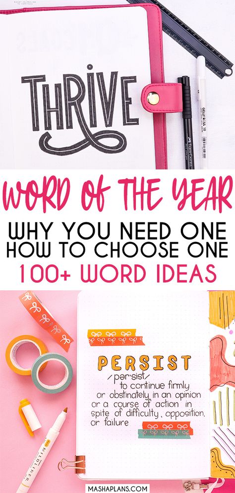 One Word For The Year, Word Of The Year Ideas 2024, Bujo Word Of The Year, Word Of The Year Bullet Journal, Happy Journal Ideas, Word Of The Year 2024, One Word Project, Word Of The Year Ideas, Focus Word