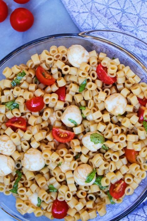 Ditalini Pasta Recipes Cold, Recipes With Ditalini Pasta, Basil Noodles, Caprese Pasta Salad Recipes, Sandwich Wraps Recipes, Homemade Balsamic Vinaigrette, Cold Pasta Salad Recipes, Tomatoes Mozzarella, Caprese Pasta Salad