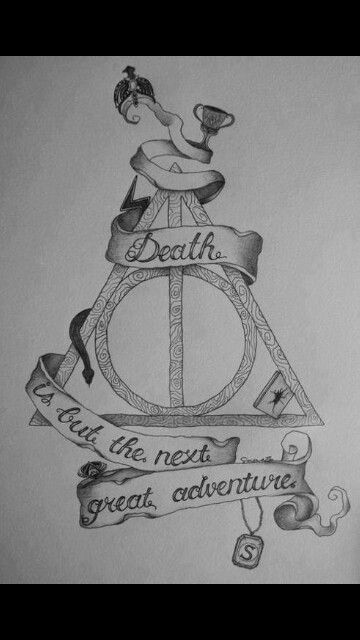 Harry Potter Tattoo Ideas #HarryPotter #Hallows #Horcrux Hp Tattoo, Deathly Hallows Symbol, Buku Harry Potter, Theme Harry Potter, Harry Potter Tattoos, Harry Potter Tattoo, Images Harry Potter, Potter Art, Harry Potter Drawings