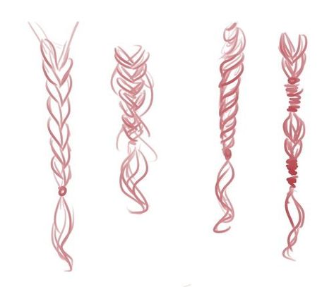 Pin by Henry Miller  - resources Simple Braid Drawing, Pigtail Braids Drawing Reference, Pigtail Braids Drawing, Braided Hair Sketch, Messy Braid Drawing, Braided Pigtails Drawing, Draw Pigtails, Hair Braid Drawing, Braids Sketch