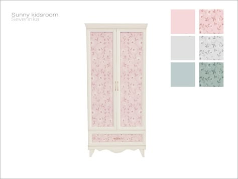 Kids Room Wardrobe, Sims 4 Shabby Chic, Room Wardrobe, Wardrobe Dresser, Sims 4 Cas Mods, Sims Packs, Pink Furniture, Princess Decorations, Shabby Chic Clothes