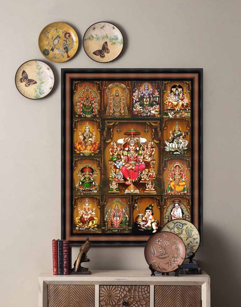 Hindu Alter Puja Room, All God Photos In One Frame, God Photos For Pooja Room, Pooja Room Photos Arrangement, All God Images In One Frame, All Hindu Gods In One Picture, God Photo Frames For Pooja Room, All Gods In One Picture, Pooja Shelf