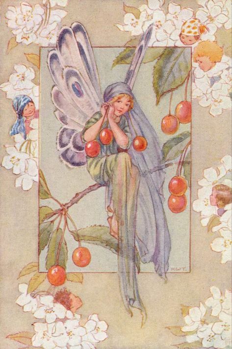 Margaret Tarrant, Fairy Illustration, Fairytale Illustration, Cherry Earrings, Art Society, Vintage Fairies, Flower Fairies, Fairytale Art, Beautiful Fairies