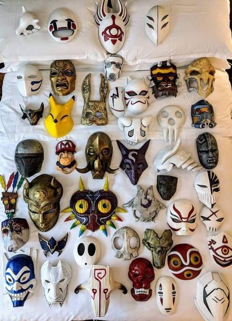 Masks Cool Masks, Cosplay Diy, Masks Art, 영감을 주는 캐릭터, Mask Making, Mask Design, Retro Gaming, 그림 그리기, Clay Art