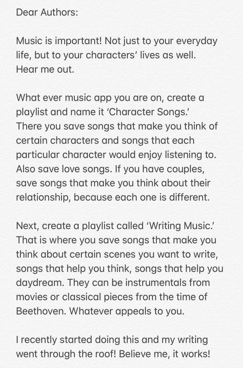 How To Make A Character Playlist, How To Make Your Story Better, Songs For Characters, How To Start Your Story Writing Prompts, How To Make Poetry, How To Write Better Stories, How To Make Characters, Writing Playlist, Character Playlist